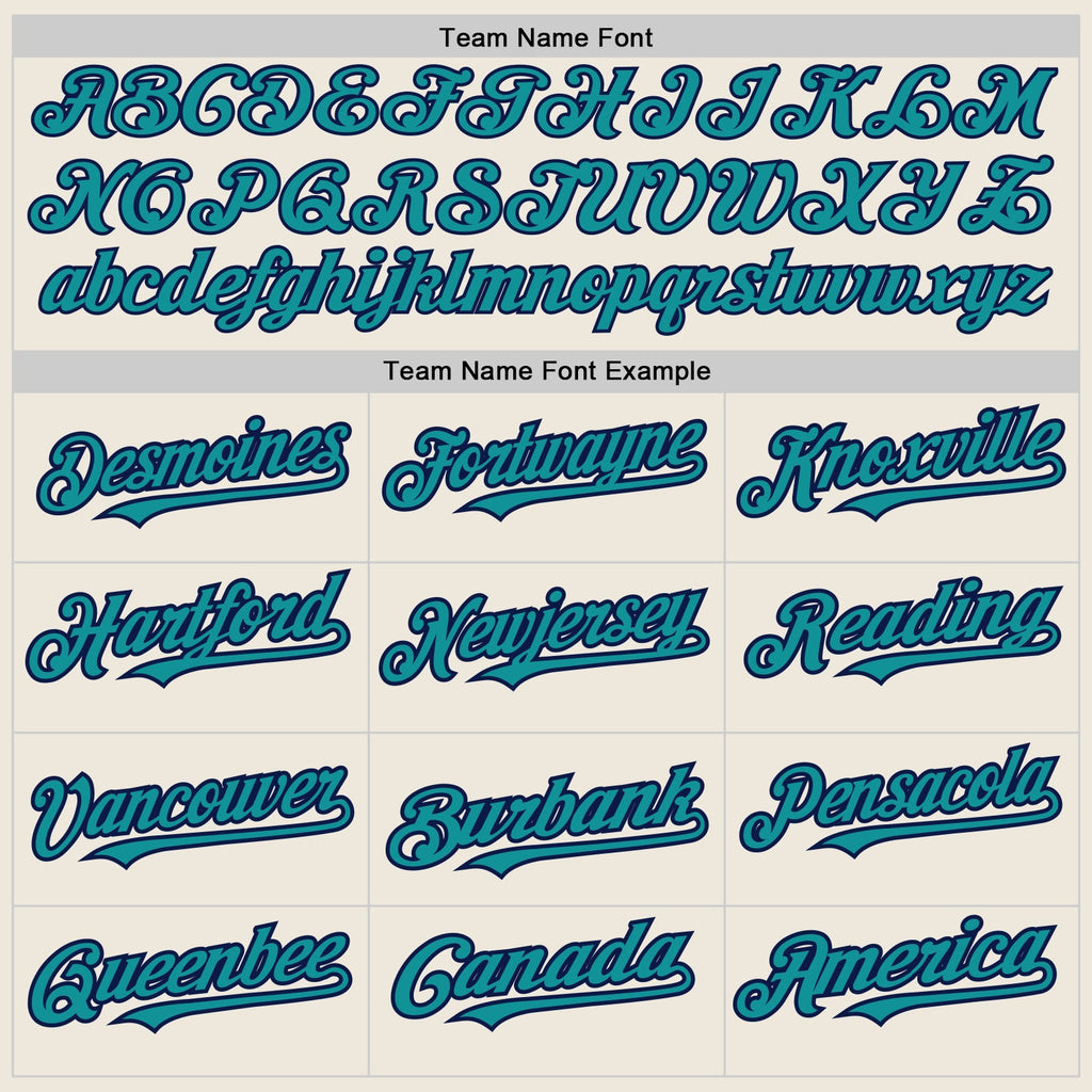 Custom Cream Navy Pinstripe Teal Two-Button Unisex Softball Jersey