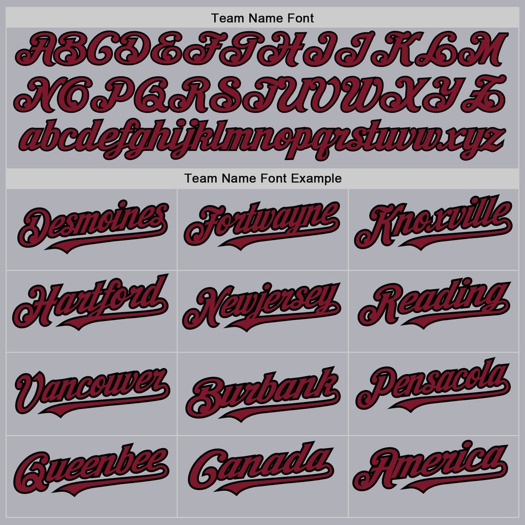 Custom Gray Black Pinstripe Crimson Two-Button Unisex Softball Jersey