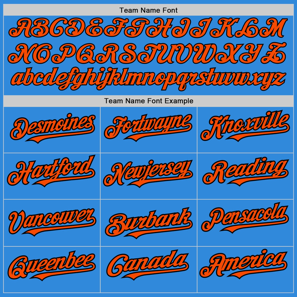 Custom Electric Blue Black Pinstripe Orange Two-Button Unisex Softball Jersey