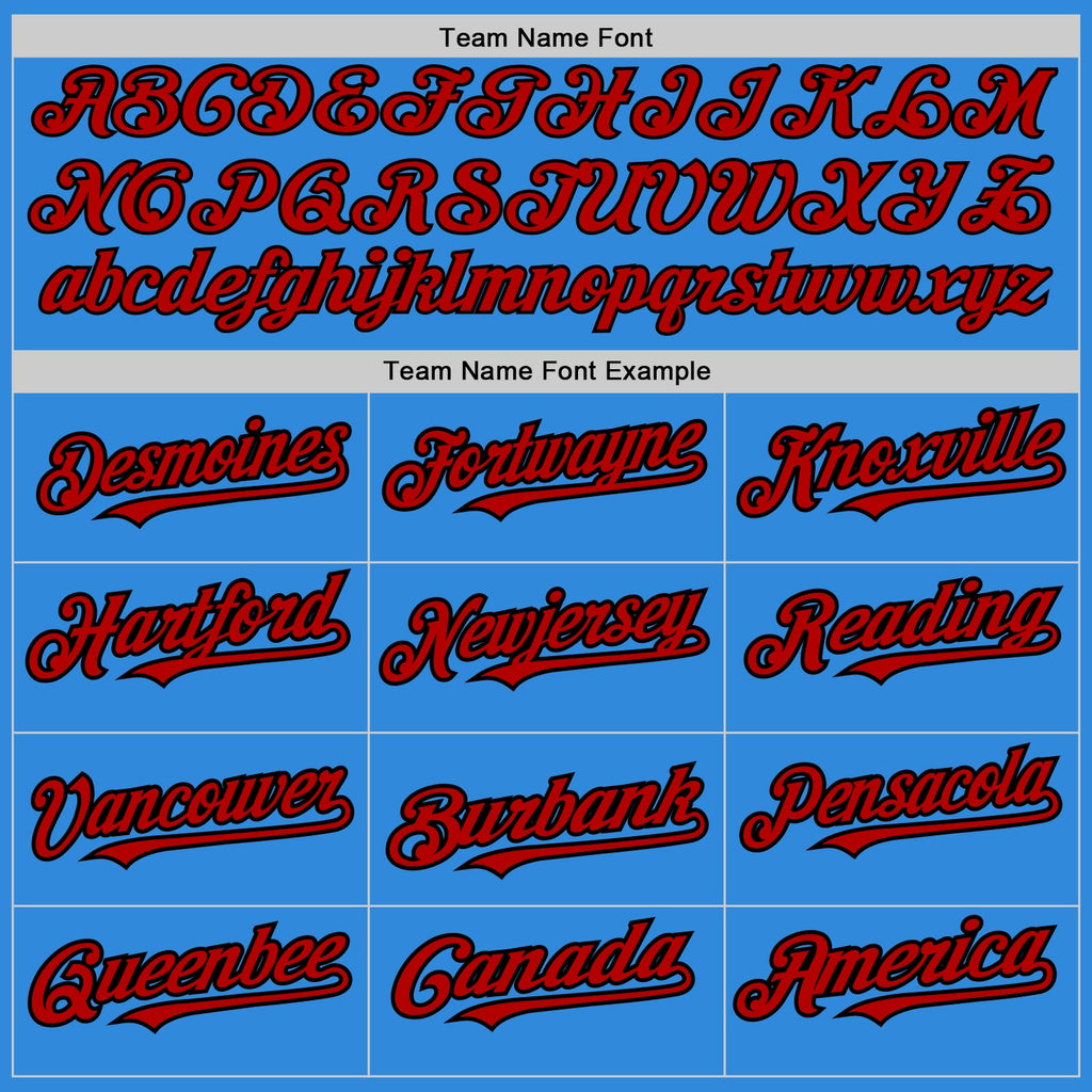 Custom Electric Blue Black Pinstripe Red Two-Button Unisex Softball Jersey
