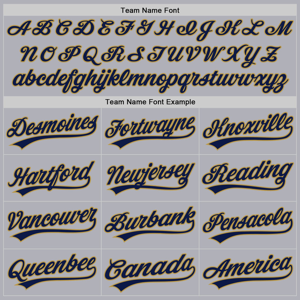 Custom Gray Navy-Old Gold Two-Button Unisex Softball Jersey