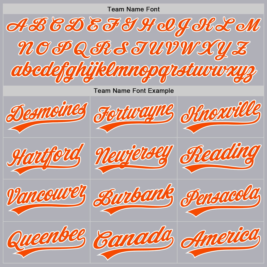 Custom Gray Orange-White Two-Button Unisex Softball Jersey