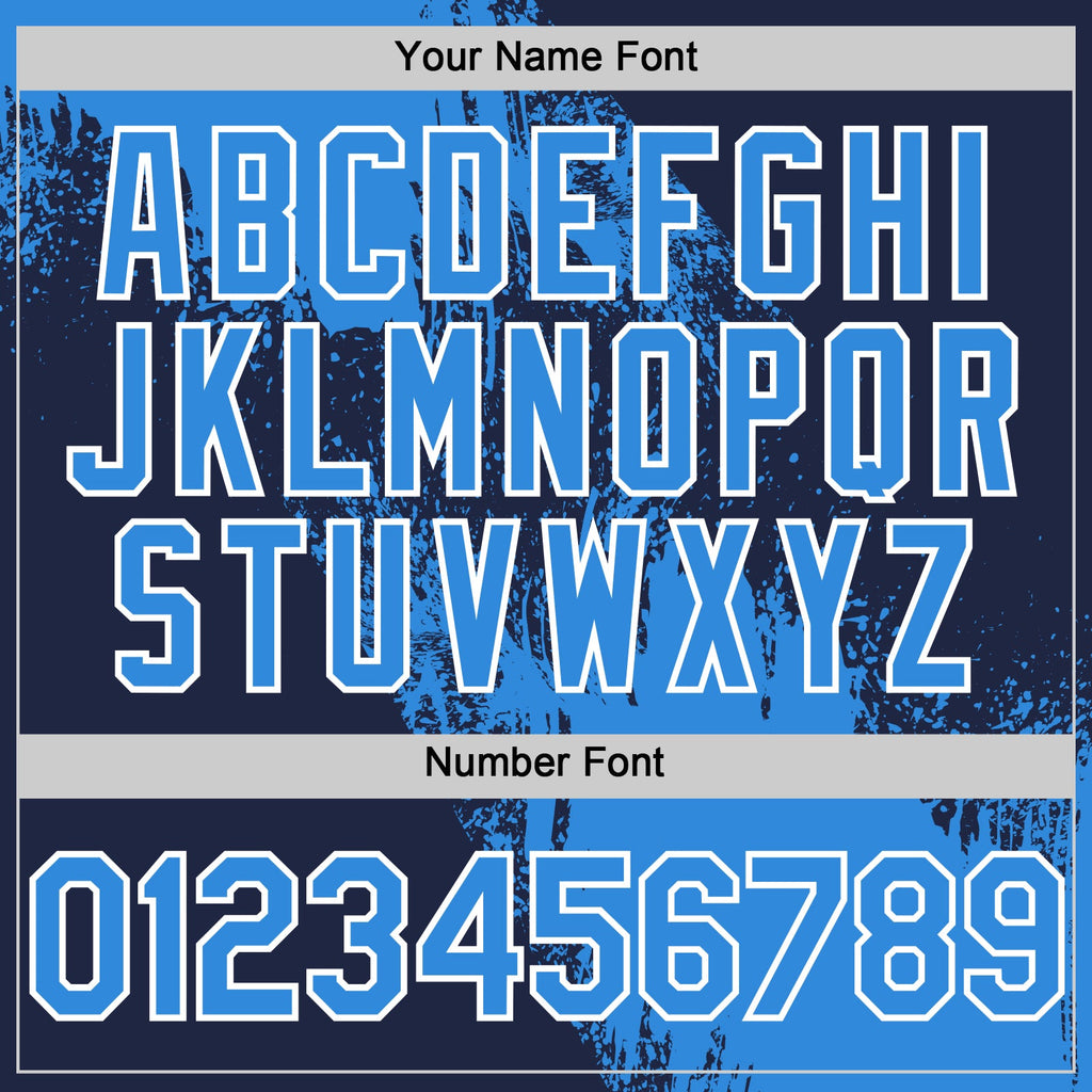 Custom Electric Blue Navy-White 3D Pattern Abstract Brush Stroke Two-Button Unisex Softball Jersey