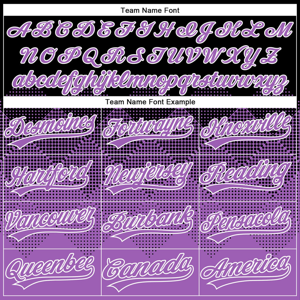 Custom Black Medium Purple-White 3D Gradient Square Shape Two-Button Unisex Softball Jersey