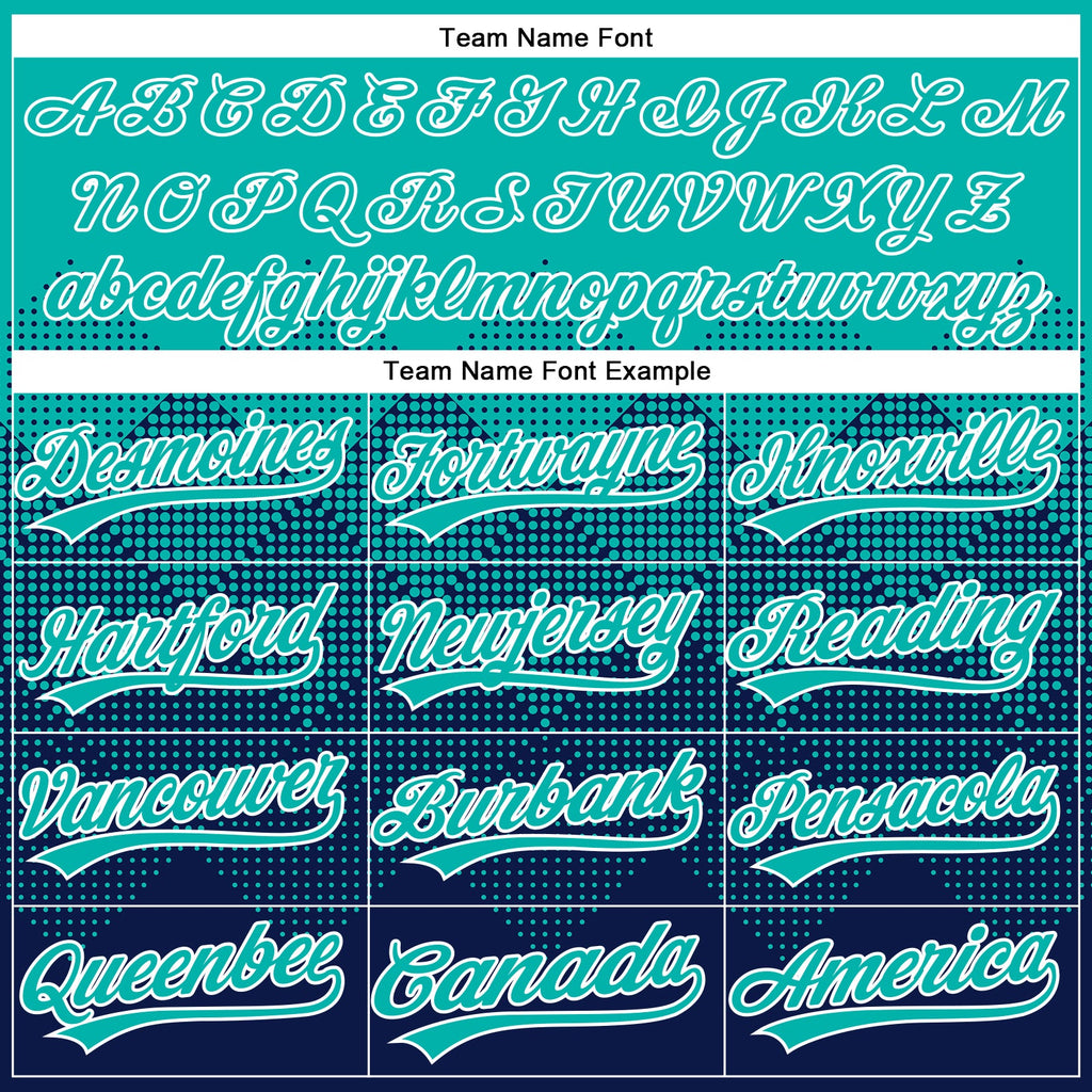 Custom Aqua Navy-White 3D Gradient Square Shape Two-Button Unisex Softball Jersey