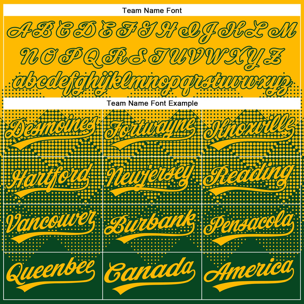 Custom Gold Green 3D Gradient Square Shape Two-Button Unisex Softball Jersey