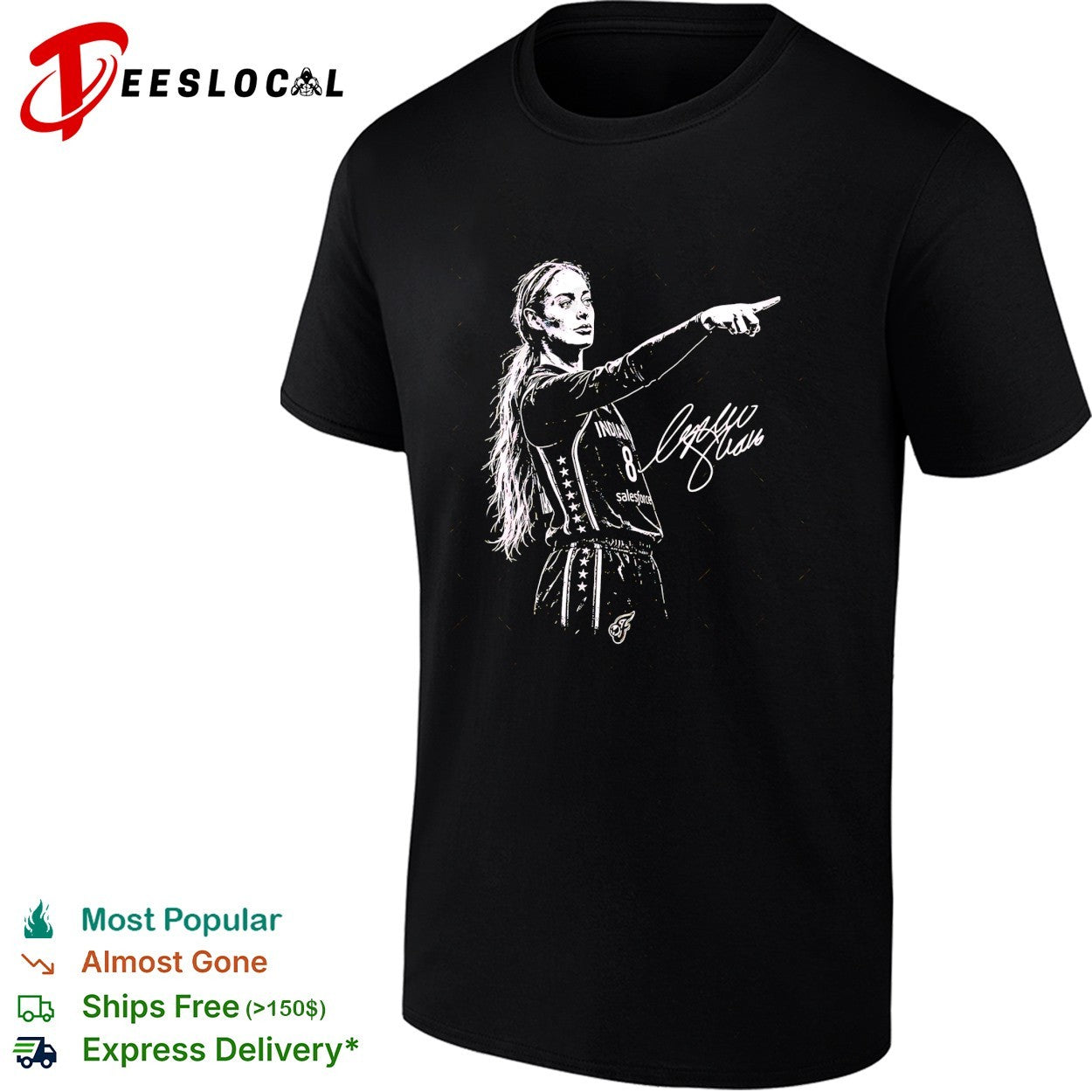 Sophie Cunningham Indiana Fever Pointing Sketch Tee Unisex T-shirt, Sweatshirt, Hoodie (1)