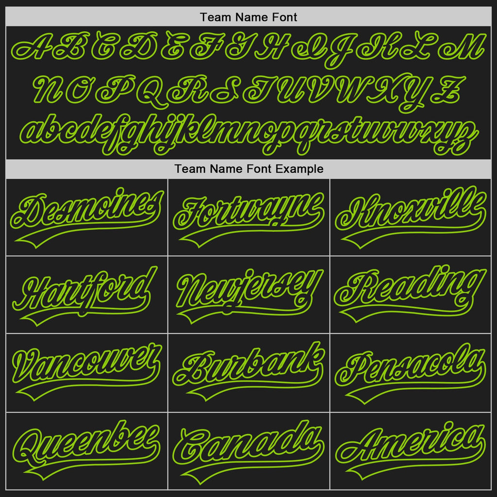 Custom Black Black White-Neon Green Authentic Split Fashion Baseball Jersey