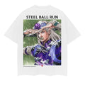 Steel Ball Run "Gyro Zeppeli" Heavyweight Vintage 100% Cotton Anime Menswear Top Casual Streetwear White Tropical T-Shirts