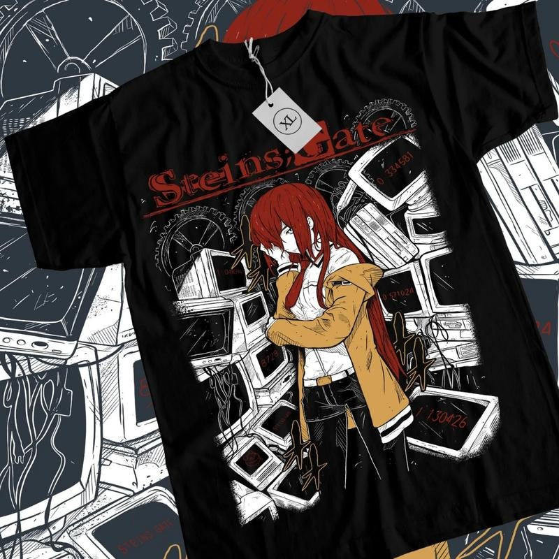 Steins Gate Anime & Kurisu Makise Kawaii Waifu Anime Manga Lover Ball Cotton T-Shirts
