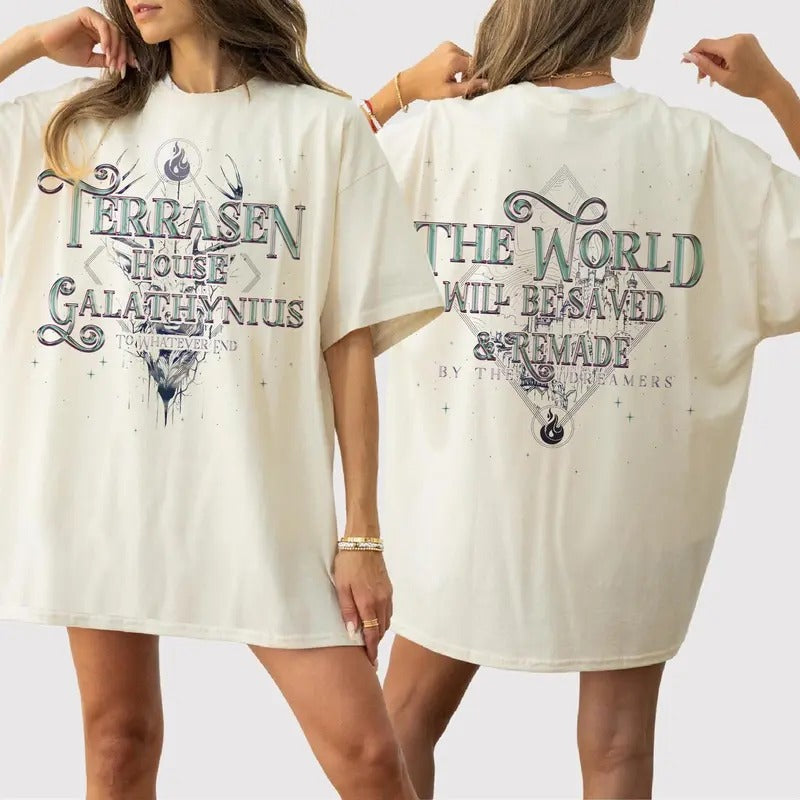 Terrasen House Galathynius Shirt Word Will Be Saved & Remade Shirt Aelin Galathynius House Shirt Throne Glass Shirt T-Shirts