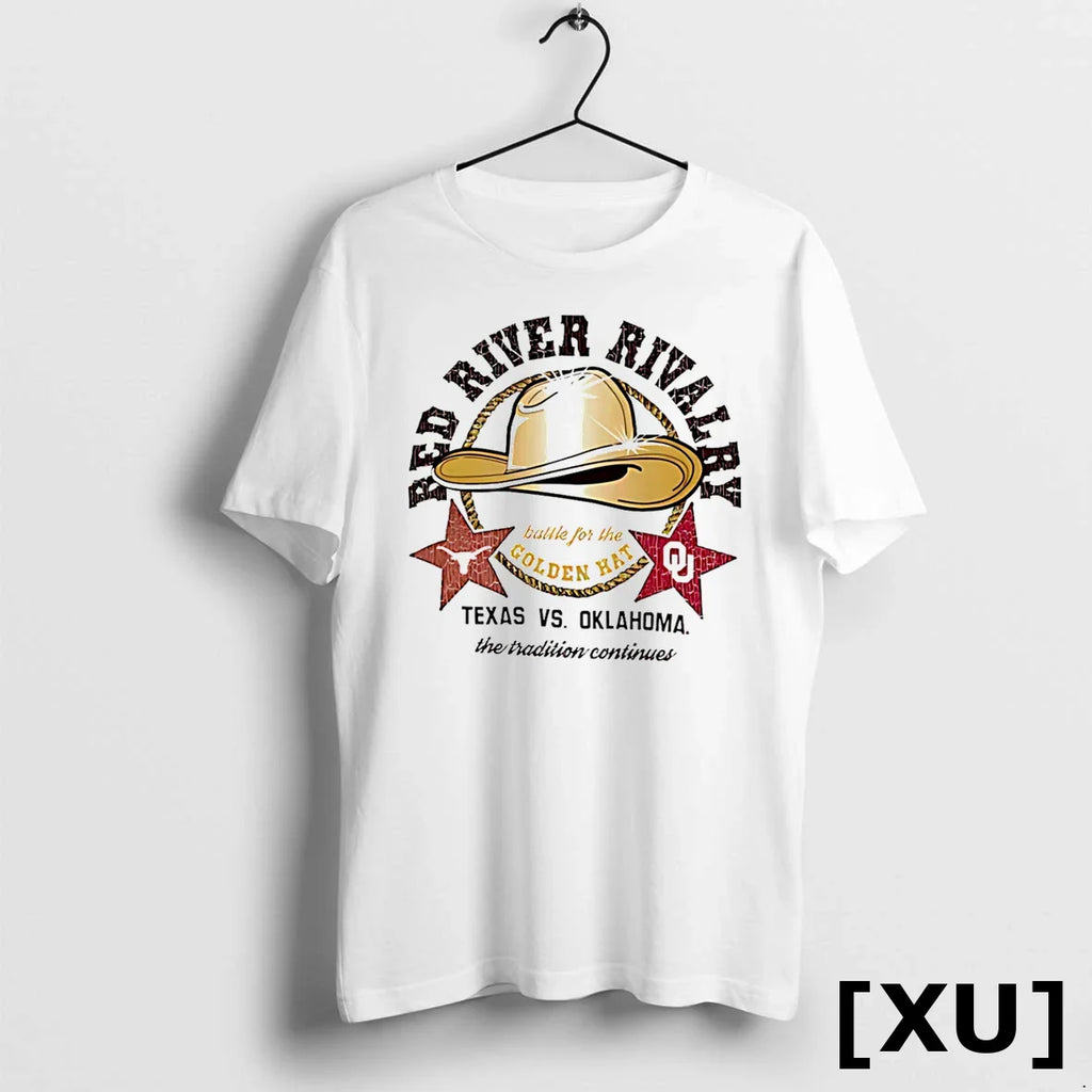 Texas Longhorns Vs Oklahoma Sooners Red River Rivalry Golden Hat Match Up Tshirts Sweater