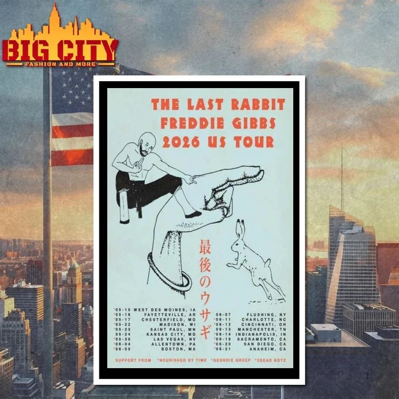 The Last Rabbit Freddie Gibbs 2026 US Tour Poster t-shirt