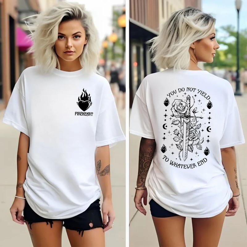 Tog Fireheart You Do Not Yield Double Sided Print Sjm Throne Glass Bookish T-Shirts