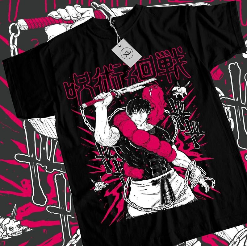 Toji S 4XL Jujutsu Kaisen Fushiguro Anime Horror Black Short Sleeve S 4XL T-Shirts