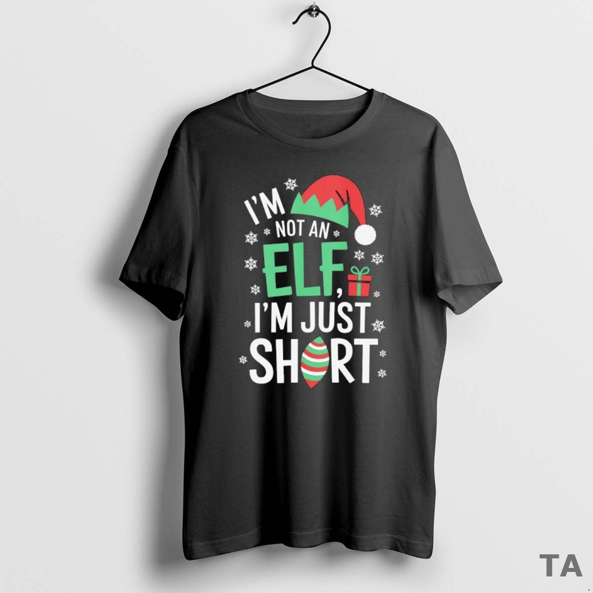 Top Im Not An Elf Im Just Short Christmas T Shirt Sweater