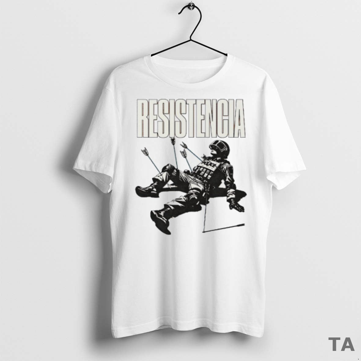 Top Resistencia Fallen Riot Police With Arrows Protest Art T Shirt Sweater