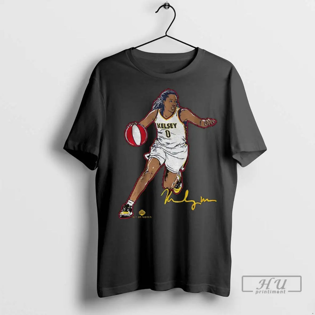 Trending Kelsey Mitchell Superstar Pose Indiana Fever Wnba Basketball Signature T Shirts