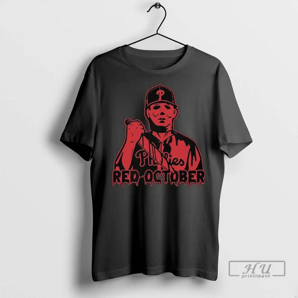 Trending Phillies Michael Myers Red October Long Sleve T Shirts
