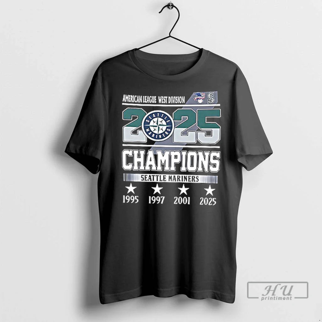Trending Seattle Mariners 2025 Al West 4x Champions Players Number And Name 2 Sided