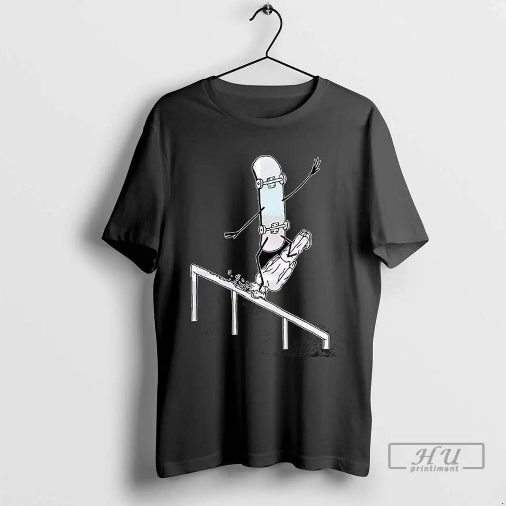 Trending Skateboard Nose Sliding Human Funny Art T Shirts