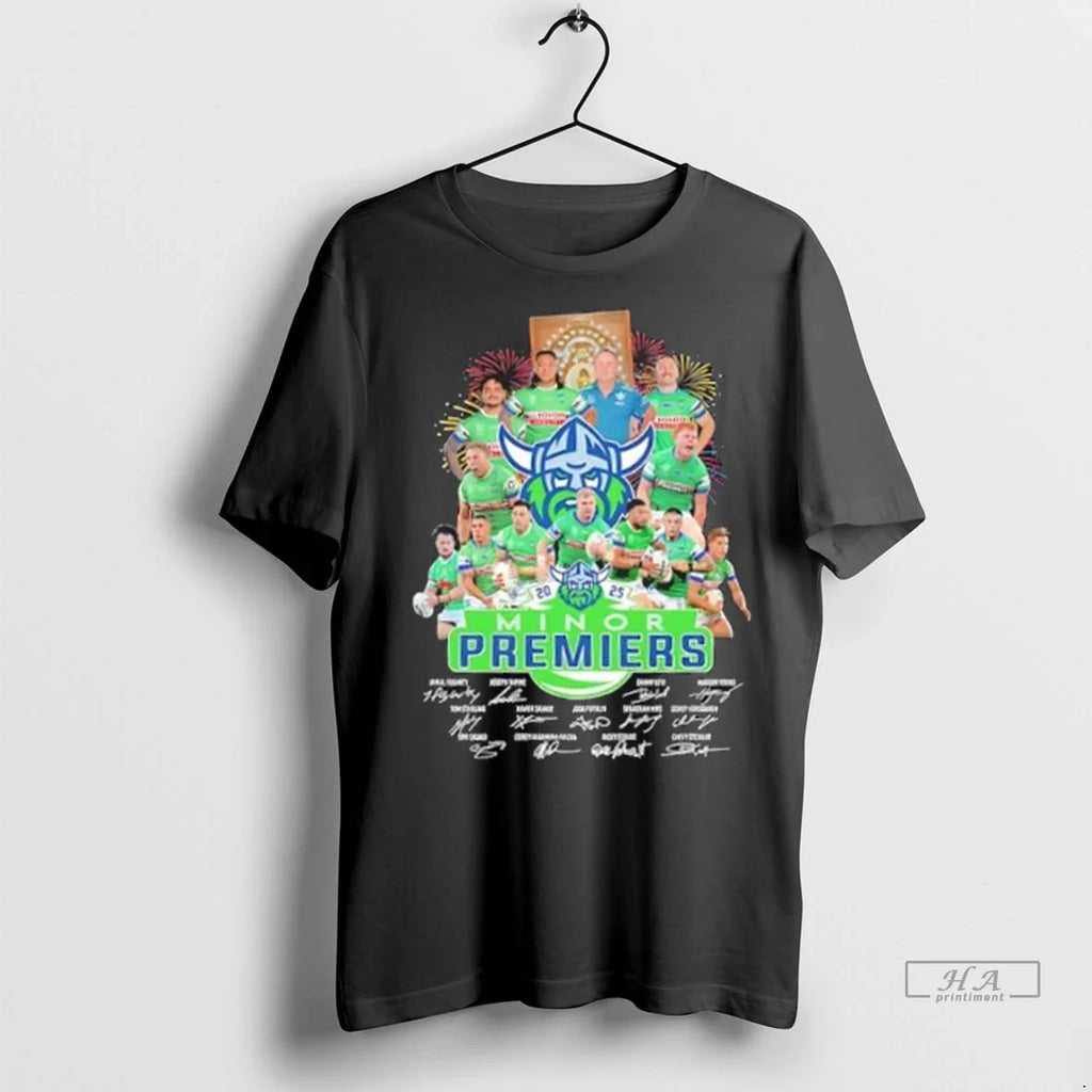 Trendy 2025 Minor Premiers Canberra Raiders All Names Signatures Shirt Sweater