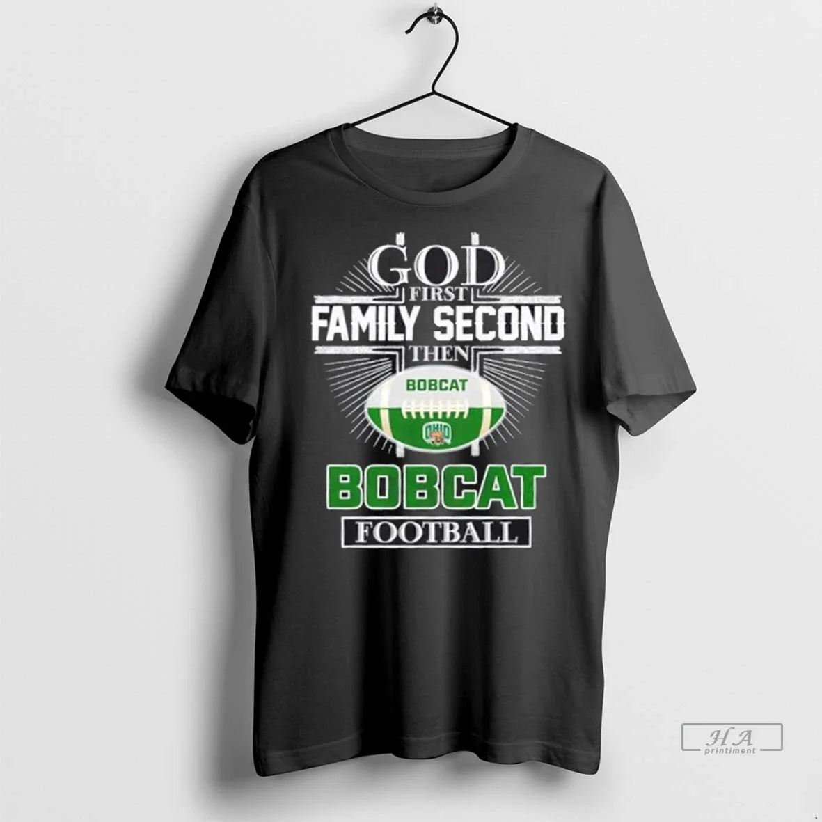 Trendy God First Family Second Then Ohio Bobcats Football Cross Shirt Sweater