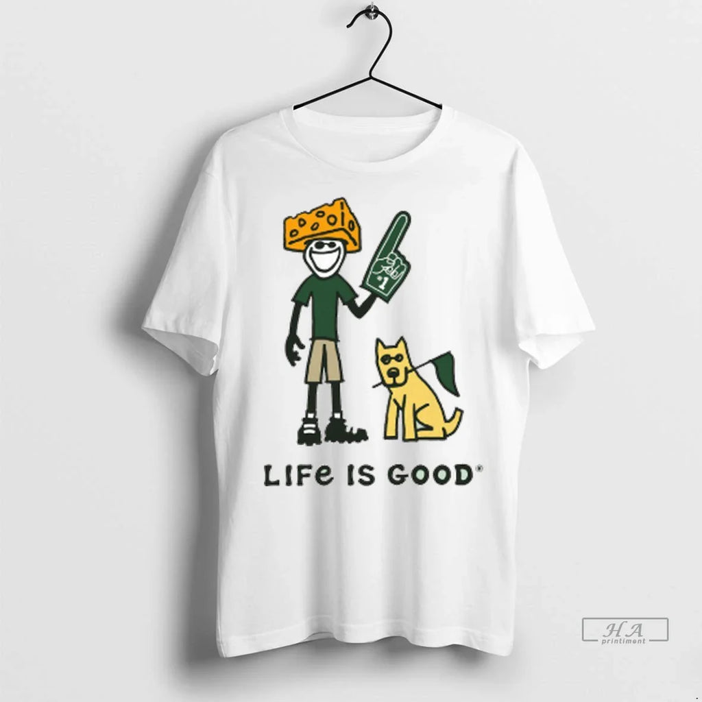 Trendy Green Bay Packers Lambeau Field Life Is Good Cheesehead Painting Shirt Sweater