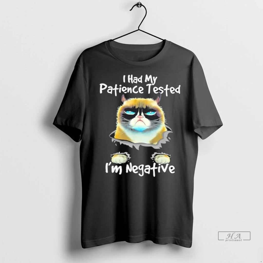 Trendy I Had My Patience Tested Im Negative Grumpy A Cat Shirt Sweater