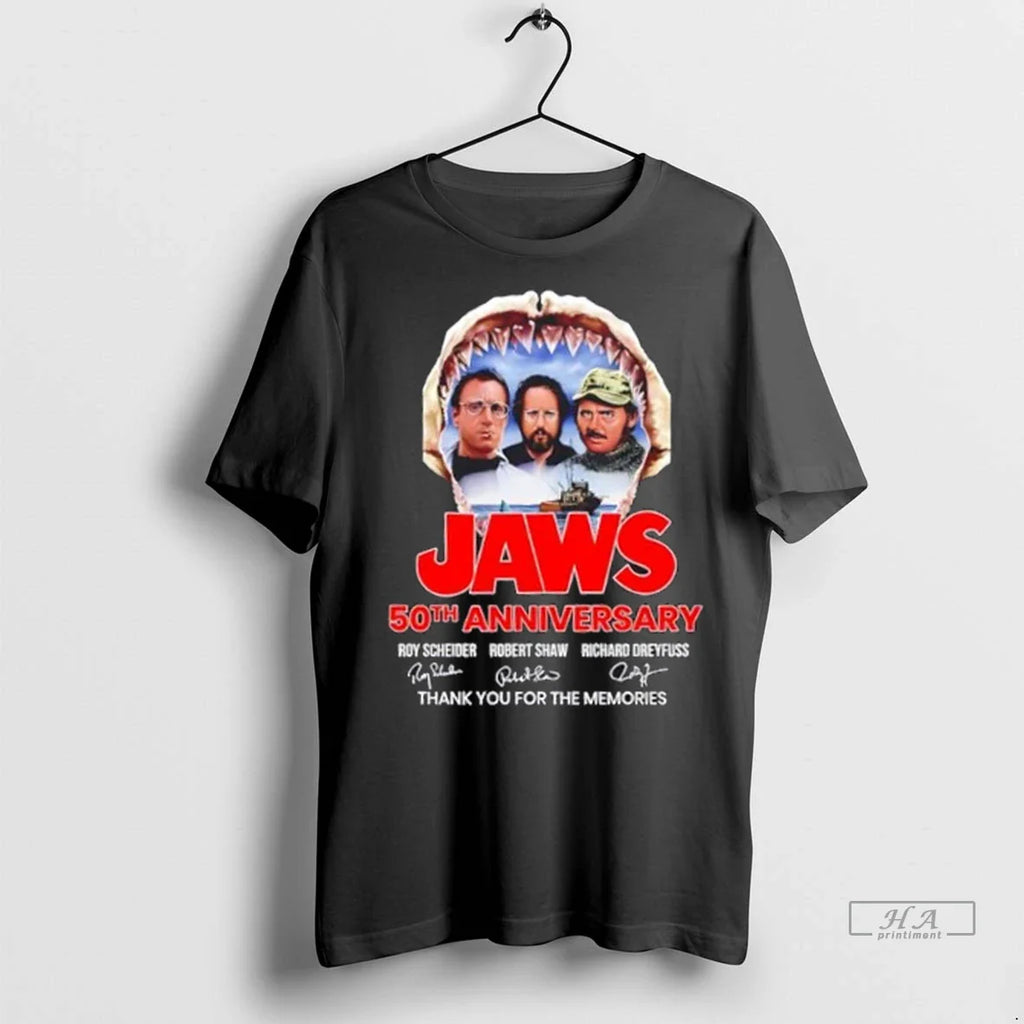 Trendy Jaws 50th Anniversary Roy Scheider Robert Shaw Richard Dreyfuss Signatures Shirt Sweater