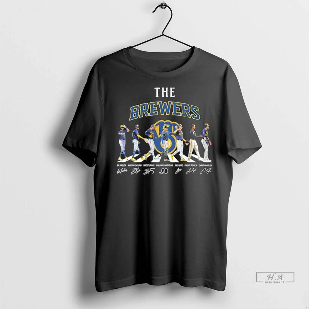 Trendy Milwaukee Brewers Christian Yelich And Players Abbey Road Signatures Shirt Sweater