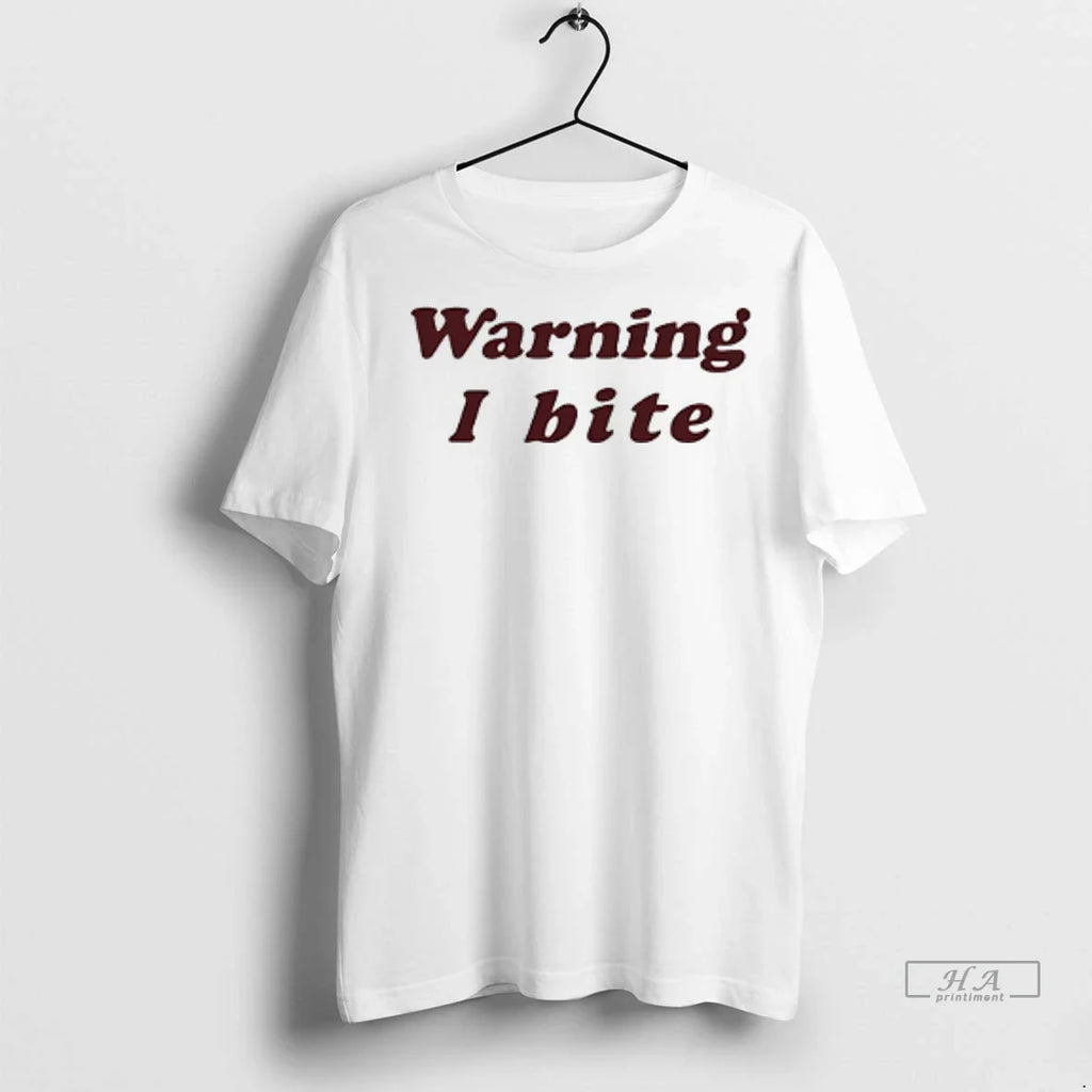 Trendy Officials Brooklyn Wearing Warning I Bite Shirt Sweater