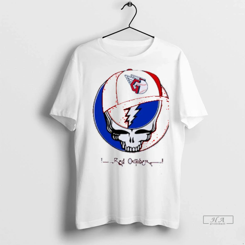 Trendy Officials Cleveland Guardians Grateful Dead Red October Mlb Wild Card Shirt Sweater