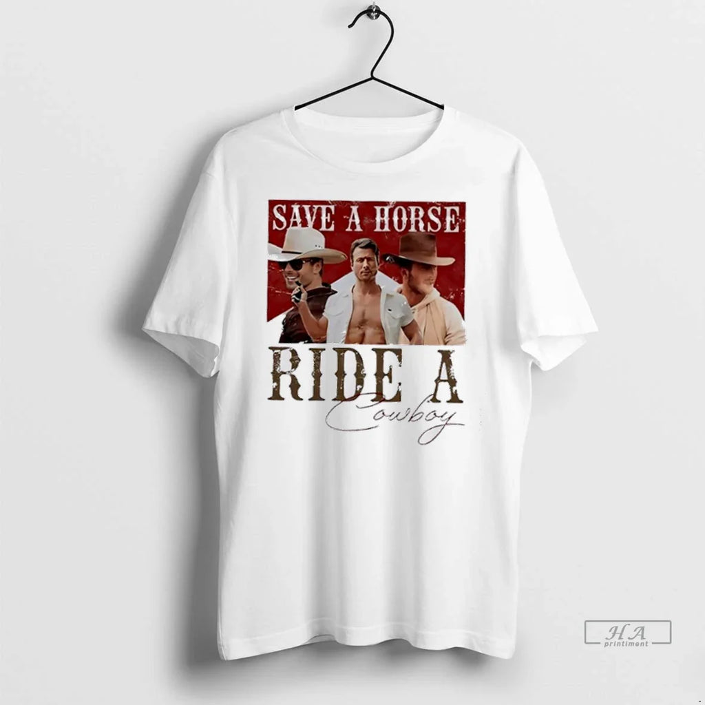 Trendy Officials Glen Powell Save A Horse Ride A Cowboy Marlboro Parody Shirt Sweater