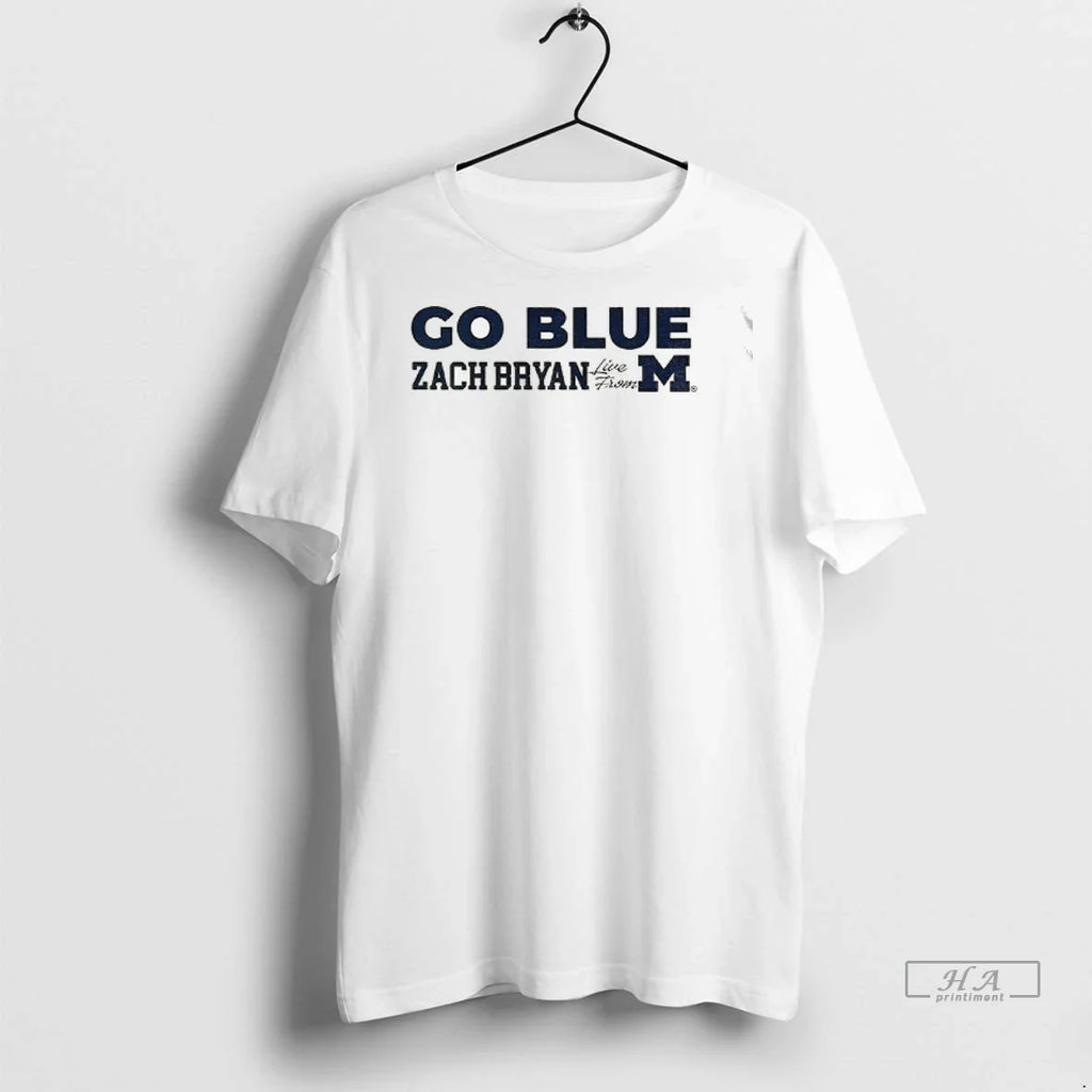 Trendy Officials Go Blue Zach Bryan Live From Michigan Wolverines Football 2025 Logo Shirt Sweater