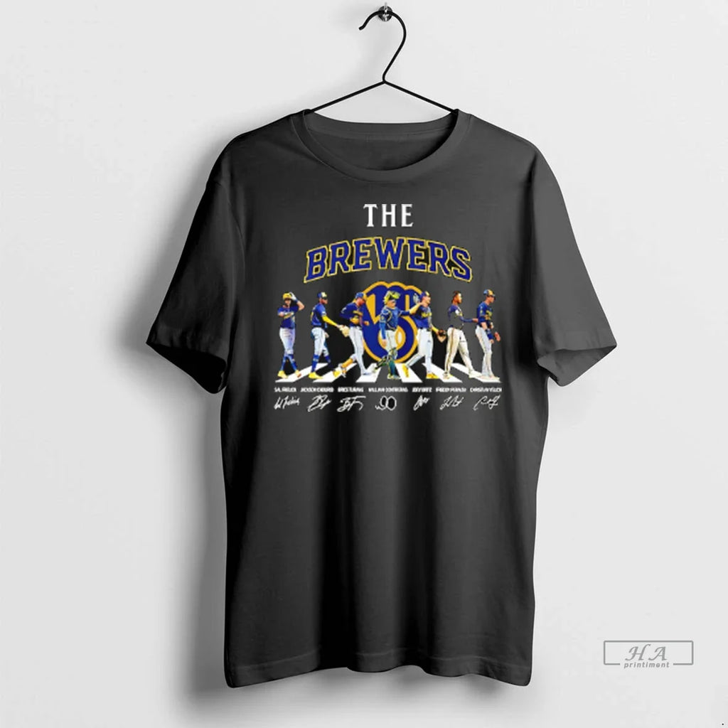 Trendy Officials Milwaukee Brewers Players Abbey Road Signature Shirt Sweater