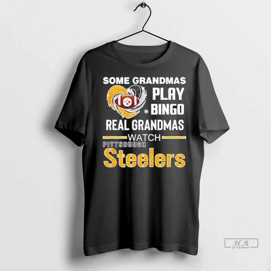 Trendy Officials Some Grandmas Play Bingo Real Grandmas Watch Pittsburgh Steeler Football Diamond Heart