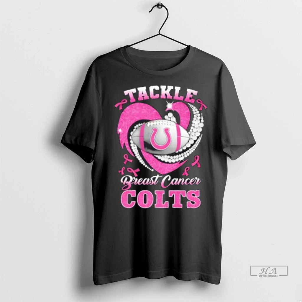 Trendy Officials Tackle Breast Cancer Indianapolis Colts Football Diamond Heart Shirt Sweater