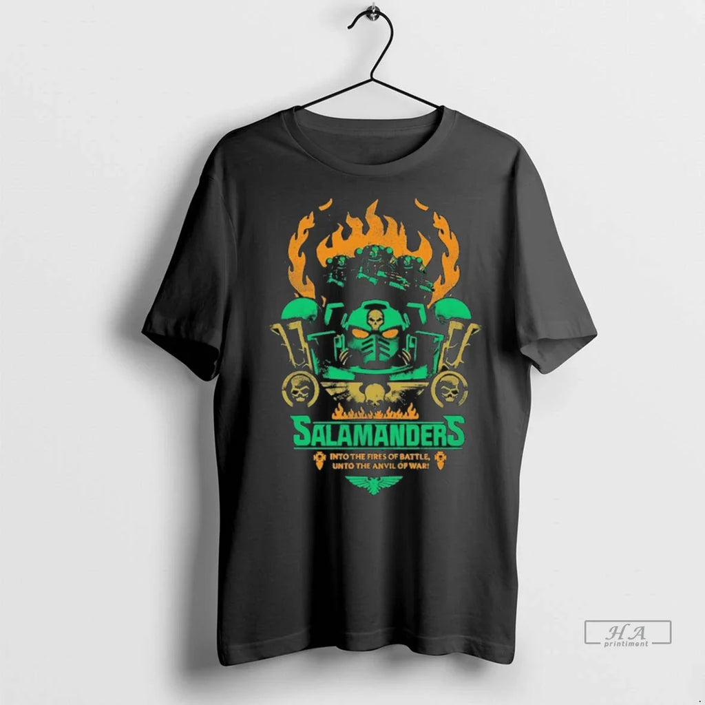 Trendy Salamanders Warhammer Into The Fires Of Battle Unto The Anvil Of War Shirt Sweater