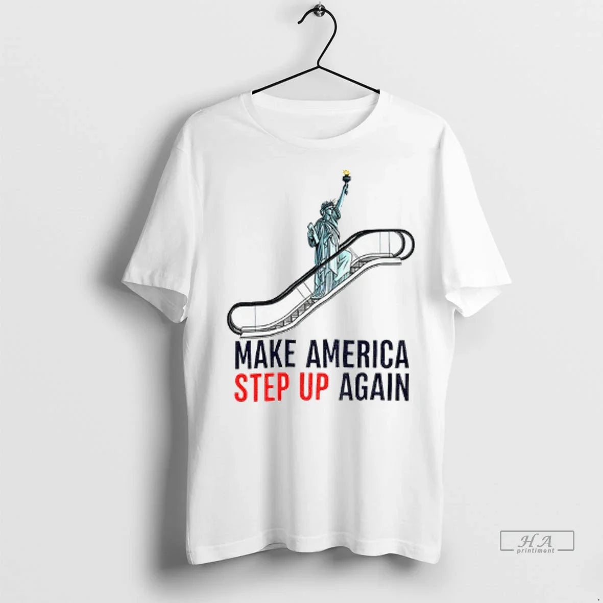 Trendy Statue Of Liberty Escalator Make America Step Up Again Democrat Shirt Sweater