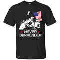 Trum Never Surrender Trum Assassination Attempt Praying President Trum Shirt Bloodied Trum Fist Pumps Trum Shirts 2024 Front Sided Printed Classic Cotton Menswear Top T-Shirts
