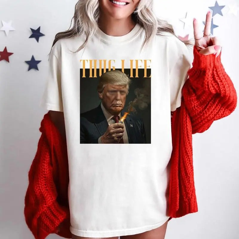 Trump Thug Life Funny Trending Shirt Man I Love Felon Shirt Man T-Shirts