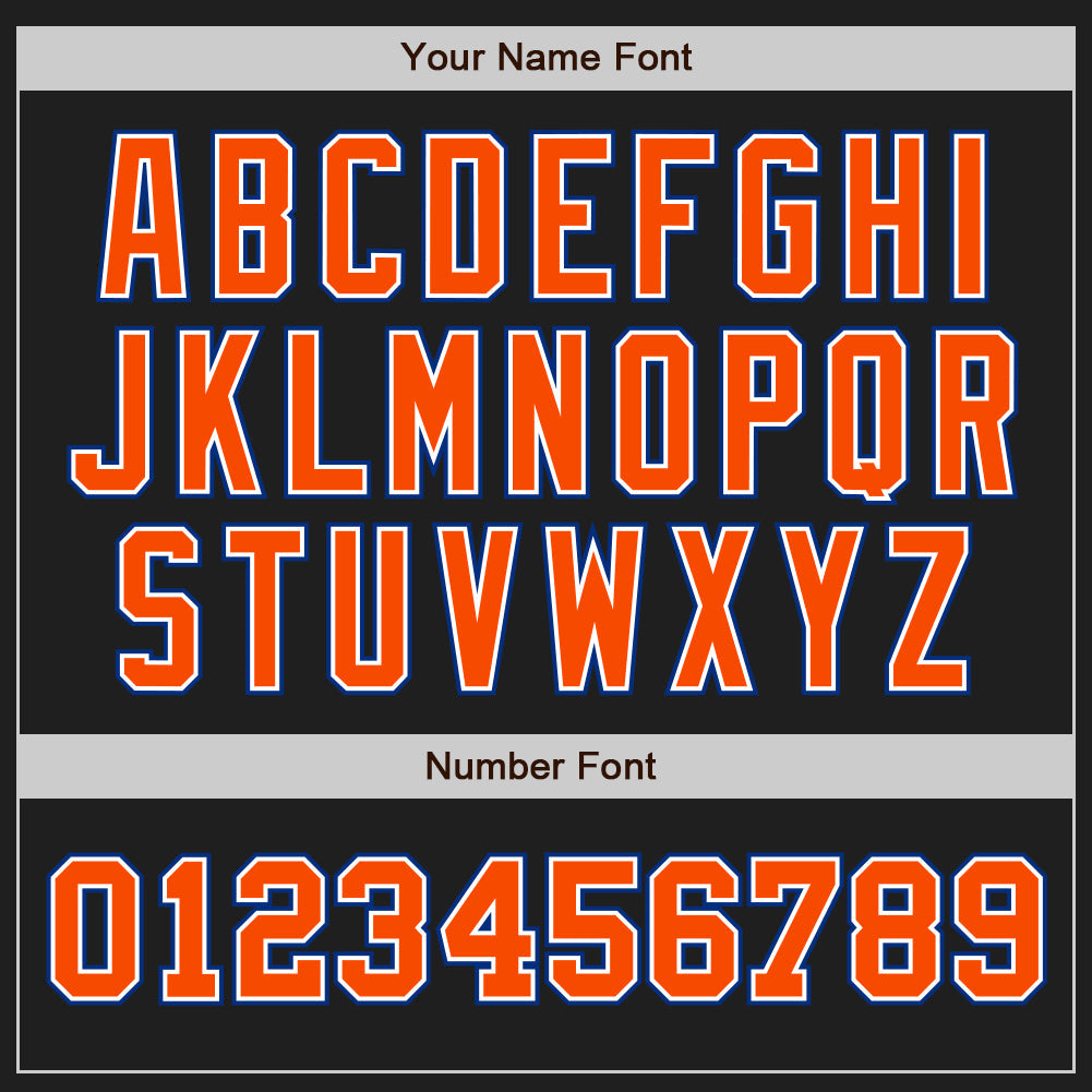 Custom Black Orange-Royal Authentic Two Tone Baseball Jersey