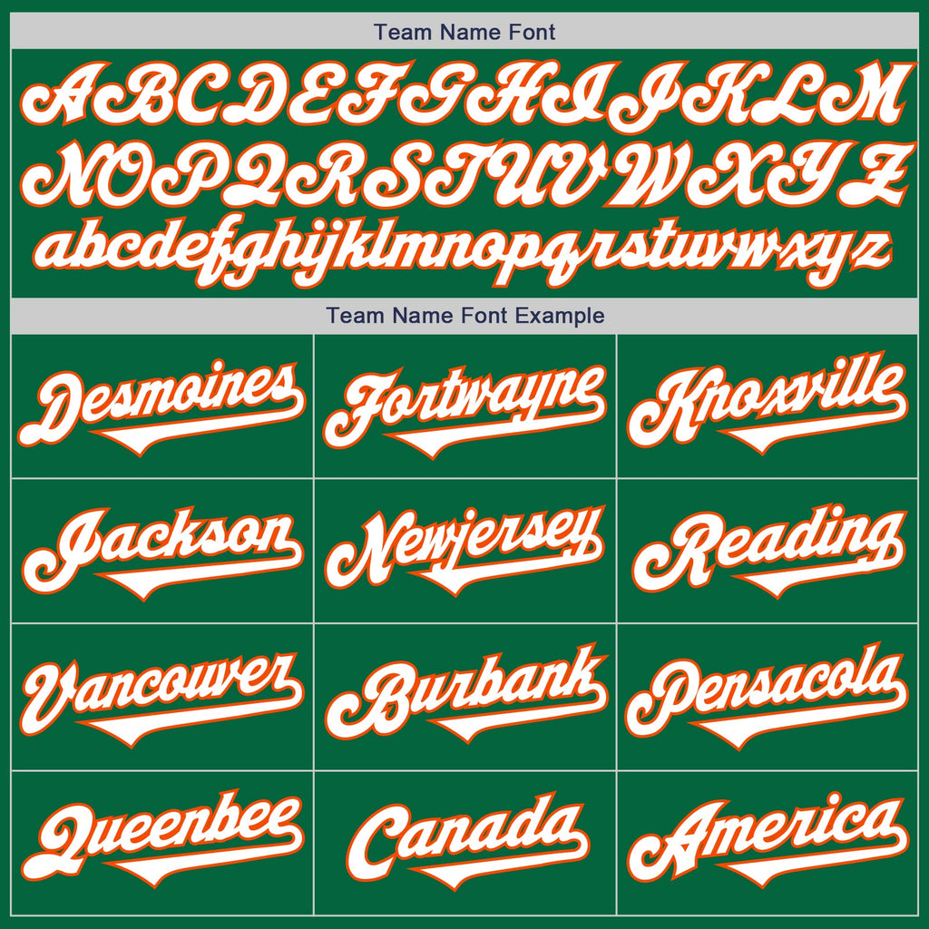 Custom Kelly Green White-Orange Authentic Two Tone Baseball Jersey