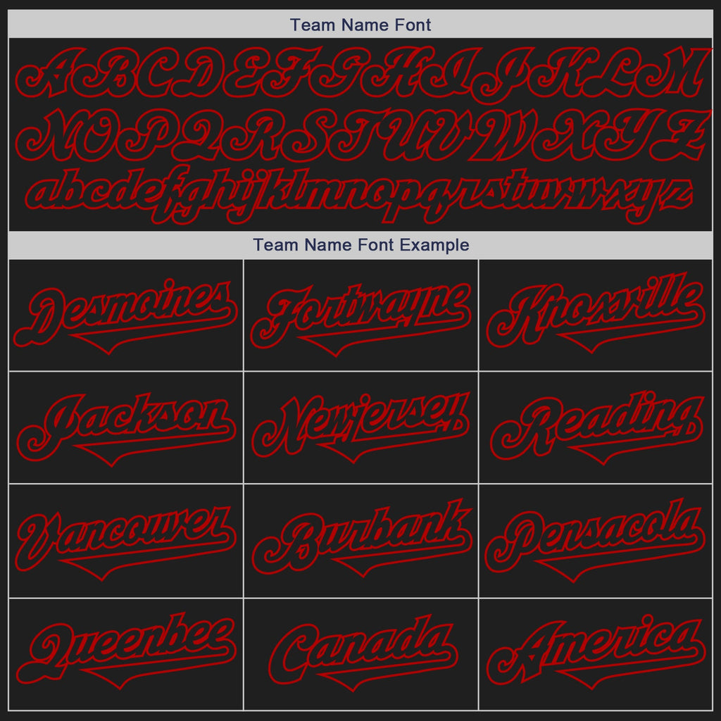 Custom Black Red Authentic Two Tone Baseball Jersey