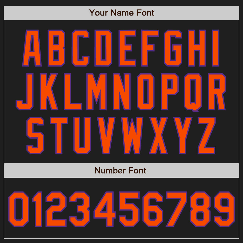 Custom Black Orange-Purple Authentic Two Tone Baseball Jersey