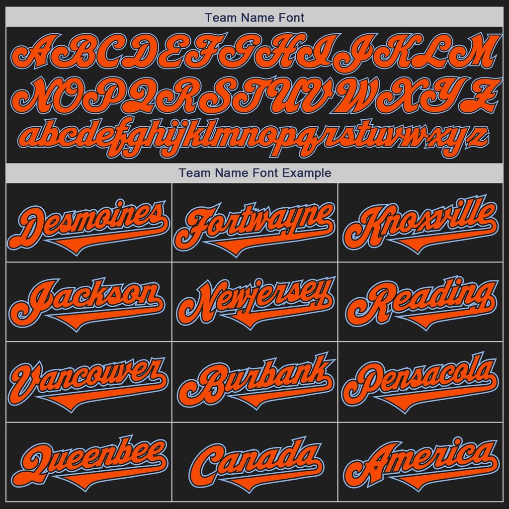 Custom Black Orange-Light Blue Authentic Two Tone Baseball Jersey