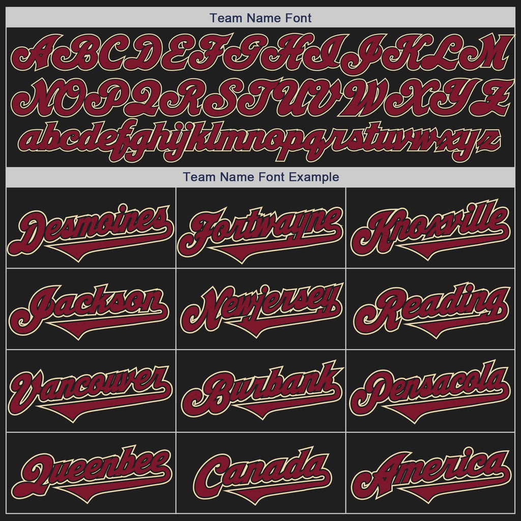 Custom Black Crimson-Cream Authentic Two Tone Baseball Jersey