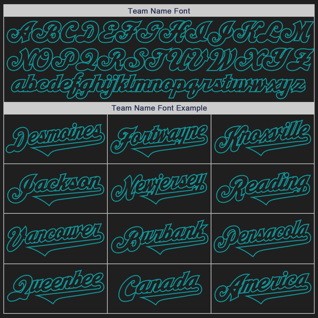 Custom Black Teal Authentic Two Tone Baseball Jersey