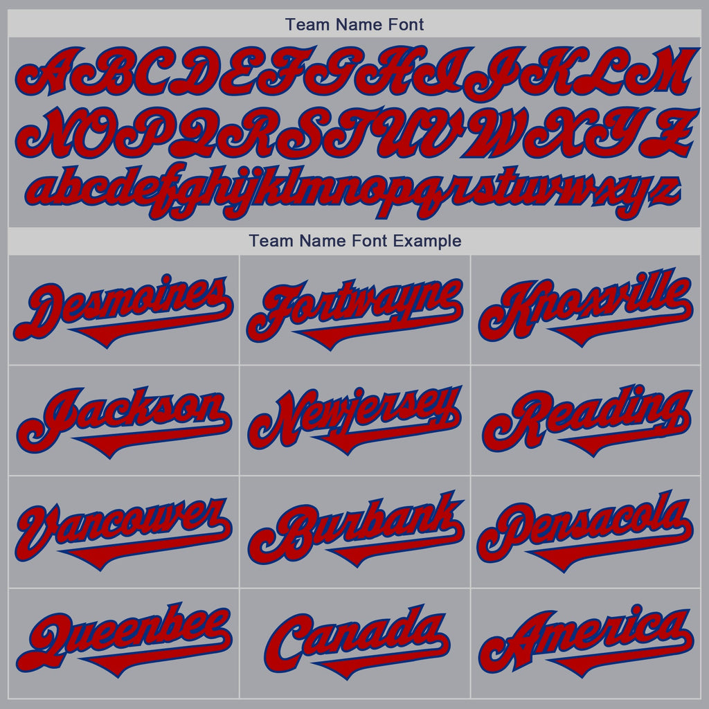 Custom Gray Red-Royal Authentic Two Tone Baseball Jersey